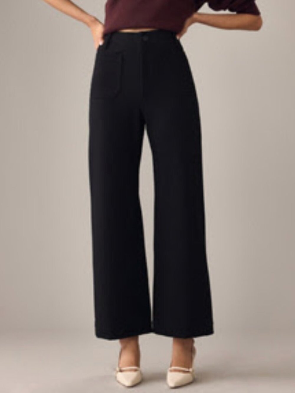 The Colette Ponte Crop Wide-Leg Pants by Maeve